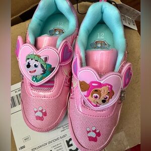 Paw Patrol Pink Glitter Kids Sneakers with Aqua Lining